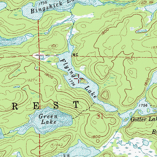 Topographic Map of Flying Lake, MN