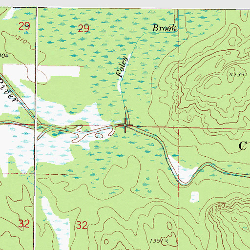 Topographic Map of Foley Brook, MN