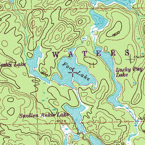 Topographic Map of Fool Lake, MN