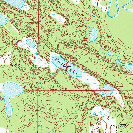 Topographic Map of Foot Lake, MN