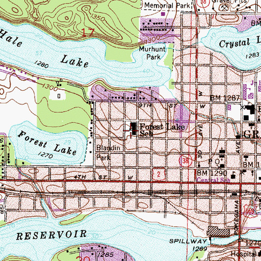 Topographic Map of Forest Lake Elementary School, MN