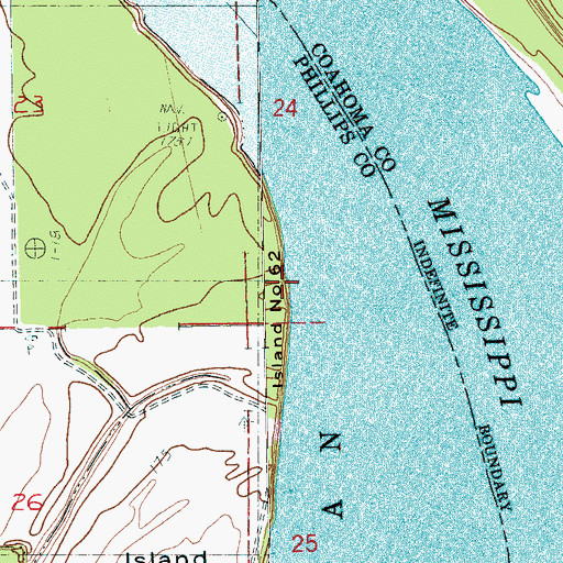 Topographic Map of Houston Landing, AR