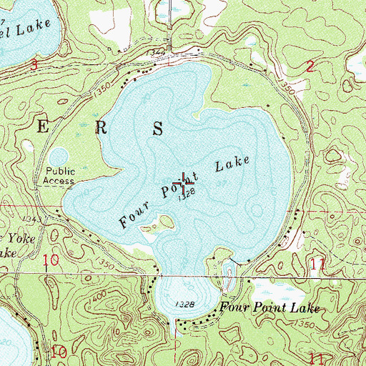 Topographic Map of Four Point Lake, MN