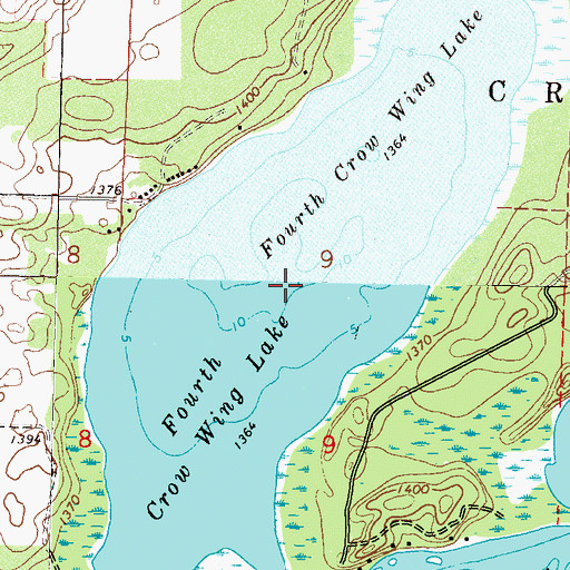 Topographic Map of Fourth Crow Wing Lake, MN