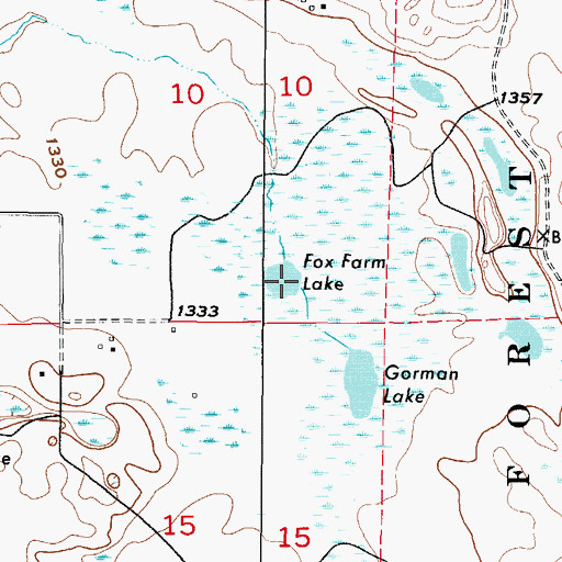 Topographic Map of Fox Farm Lake, MN