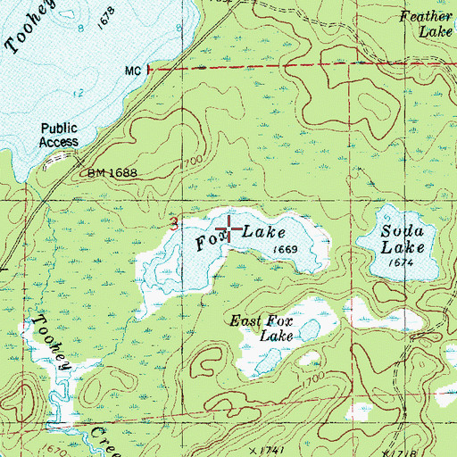 Topographic Map of Fox Lake, MN
