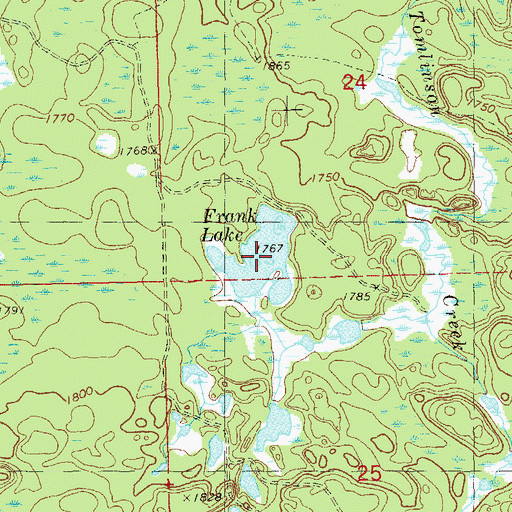 Topographic Map of Frank Lake, MN