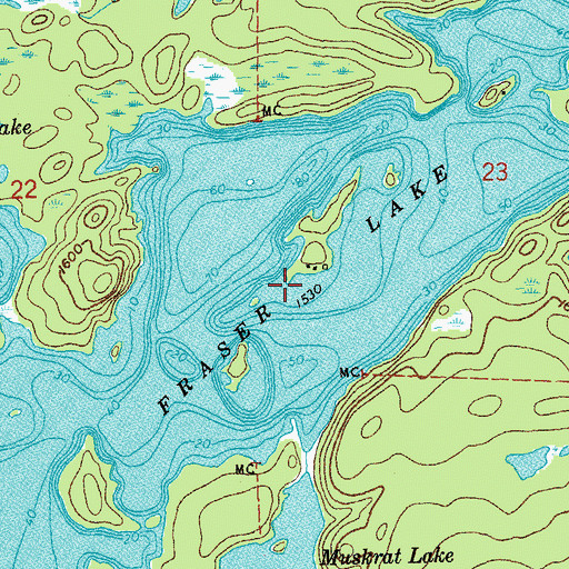 Topographic Map of Fraser Lake, MN