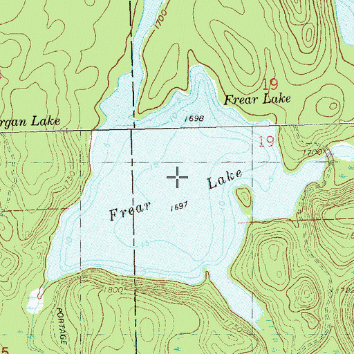Topographic Map of Frear Lake, MN
