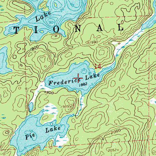 Topographic Map of Frederick Lake, MN