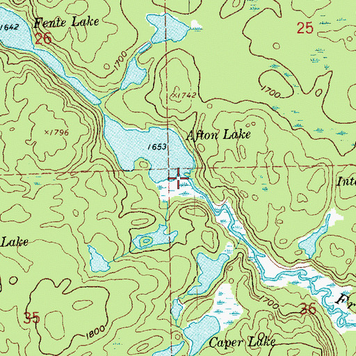 Topographic Map of Frost River, MN