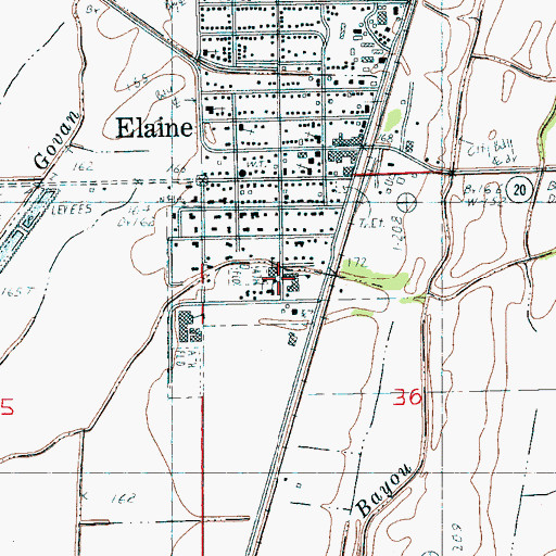 Topographic Map of Lucilla Ward Elementary School, AR