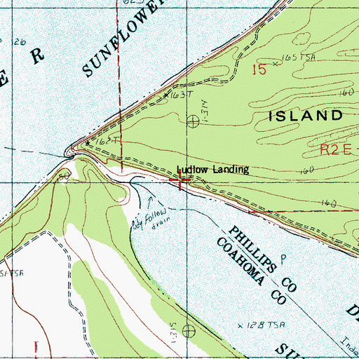 Topographic Map of Ludlow Landing, AR