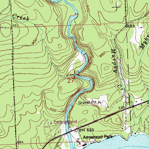 Topographic Map of Gauthier Creek, MN