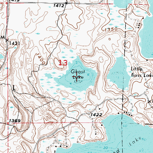 Topographic Map of Ghost Lake, MN