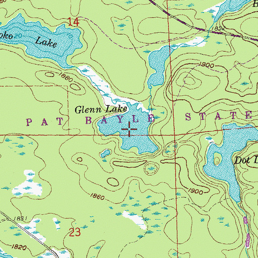 Topographic Map of Glenn Lake, MN