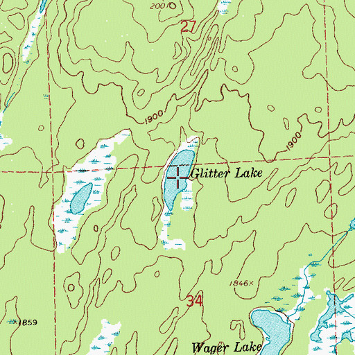 Topographic Map of Glitter Lake, MN