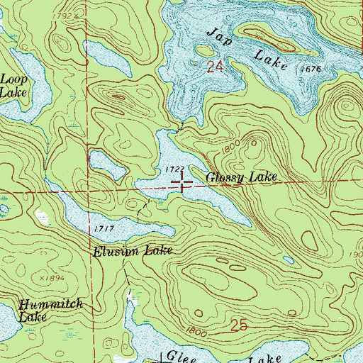 Topographic Map of Glossy Lake, MN