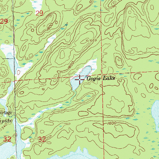 Topographic Map of Gogie Lake, MN