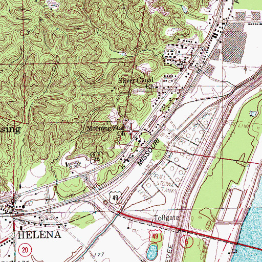 Topographic Map of Morning Star Church, AR