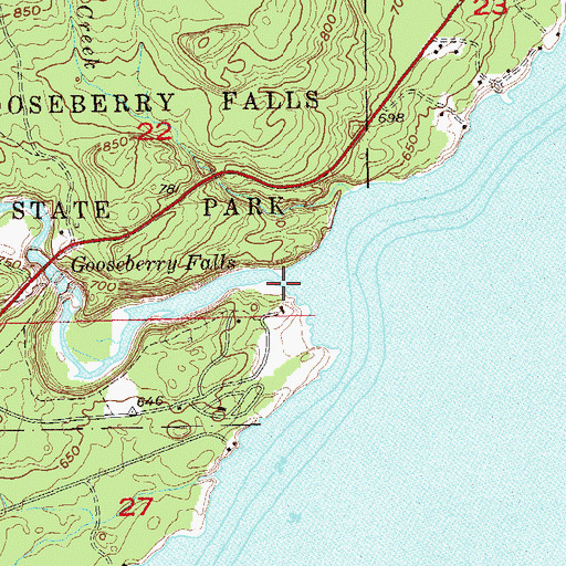 Topographic Map of Gooseberry River, MN