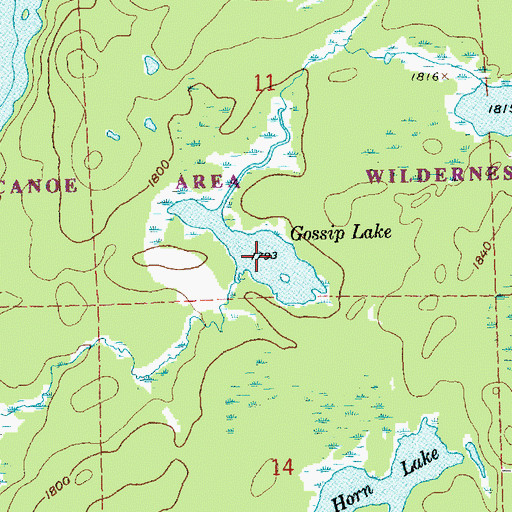 Topographic Map of Gossip Lake, MN