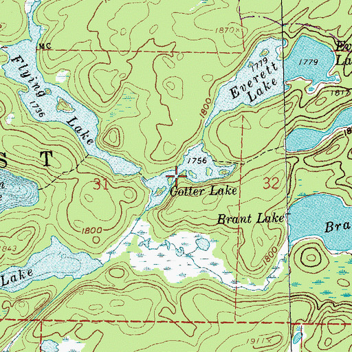 Topographic Map of Gotter Lake, MN