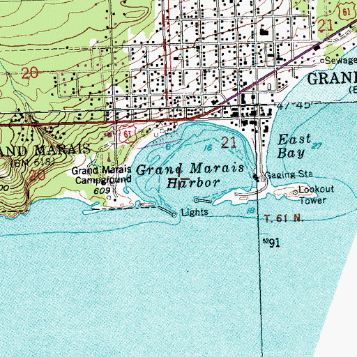 Topographic Map of Grand Marais Harbor, MN