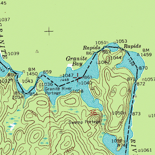 Topographic Map of Granite Bay, MN