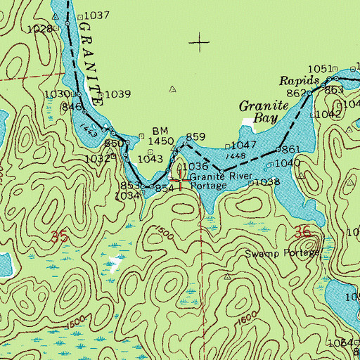 Topographic Map of Granite River Portage, MN