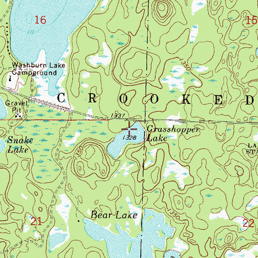 Topographic Map of Grasshopper Lake, MN