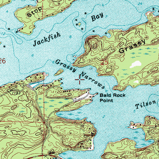 Topographic Map of Grassy Narrows, MN