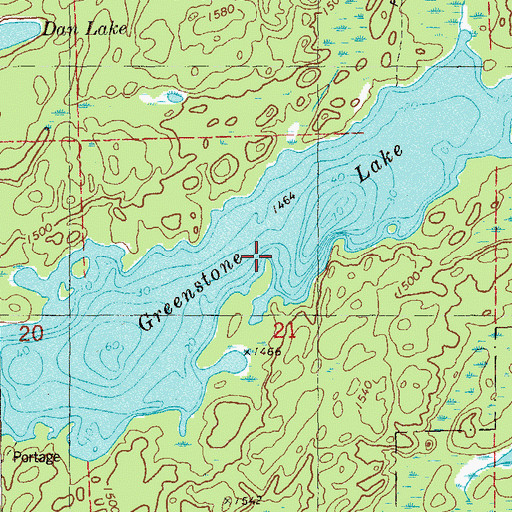 Topographic Map of Greenstone Lake, MN