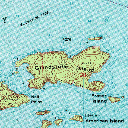 Topographic Map of Grindstone Island, MN
