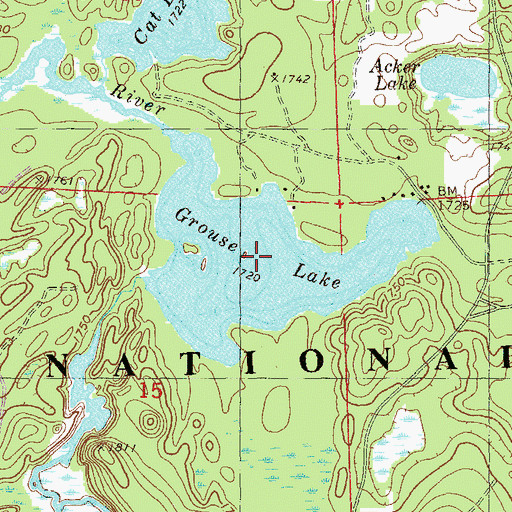 Topographic Map of Grouse Lake, MN