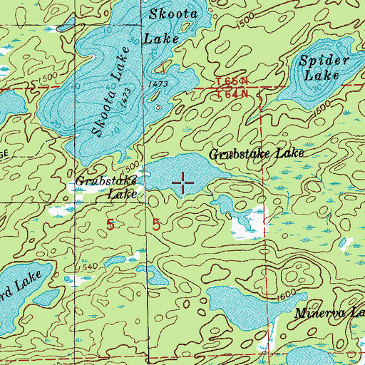 Topographic Map of Grubstake Lake, MN