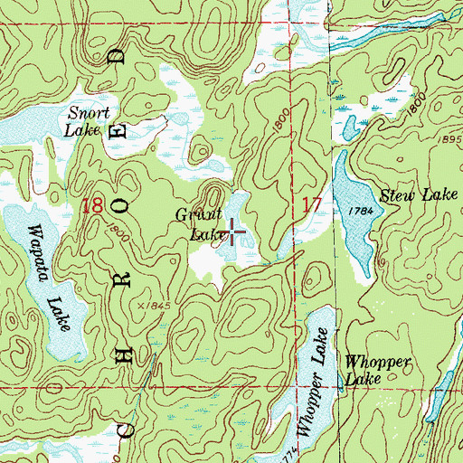 Topographic Map of Grunt Lake, MN