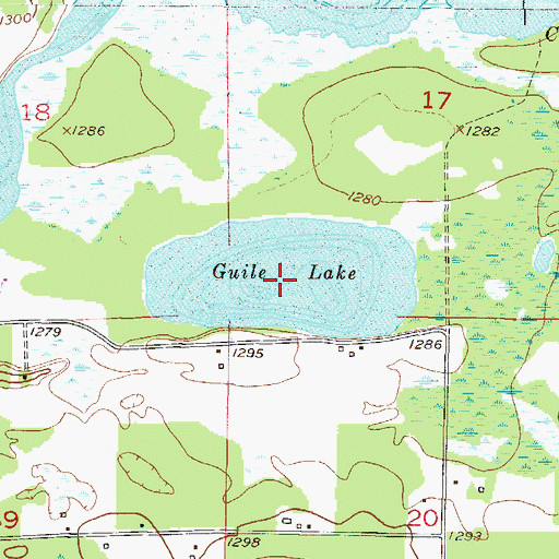 Topographic Map of Guile Lake, MN