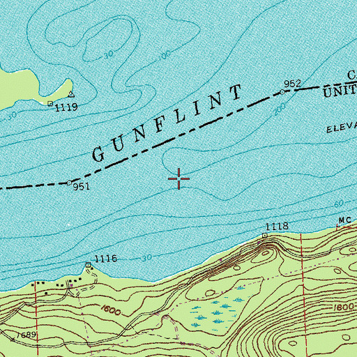 Topographic Map of Gunflint Lake, MN