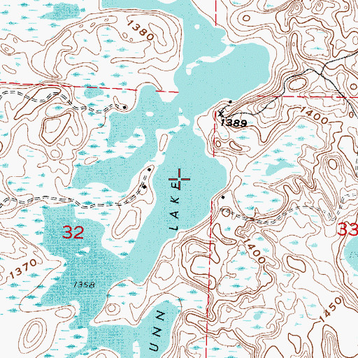 Topographic Map of Gunn Lake, MN