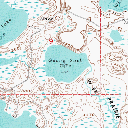 Topographic Map of Gunny Sack Lake, MN
