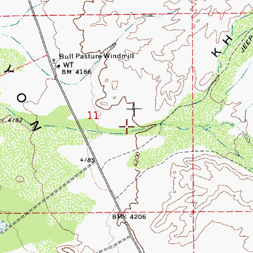 Topographic Map of K H Canyon, AZ