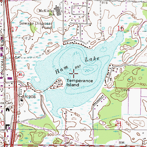 Topographic Map of Ham Lake, MN