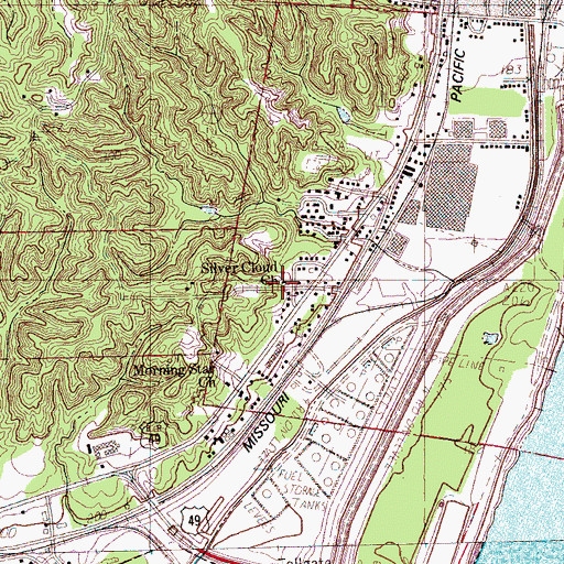 Topographic Map of Silver Cloud Church, AR