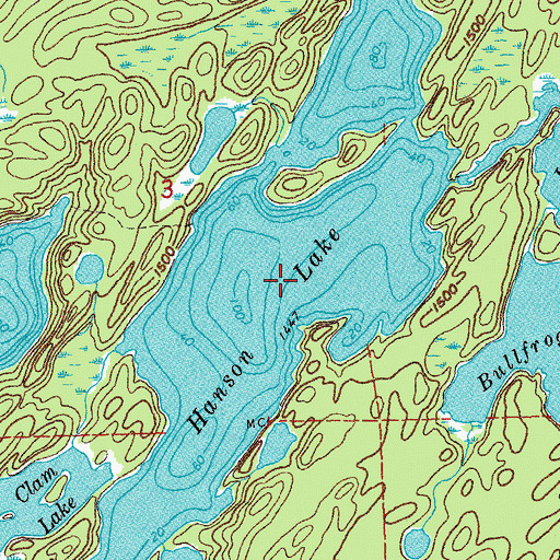 Topographic Map of Hanson Lake, MN