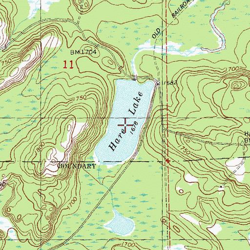 Topographic Map of Hare Lake, MN