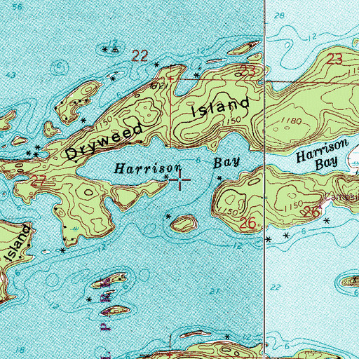 Topographic Map of Harrison Bay, MN