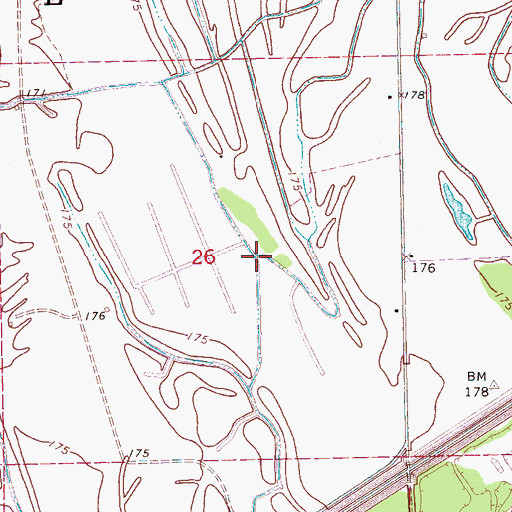 Topographic Map of Westover Bayou, AR