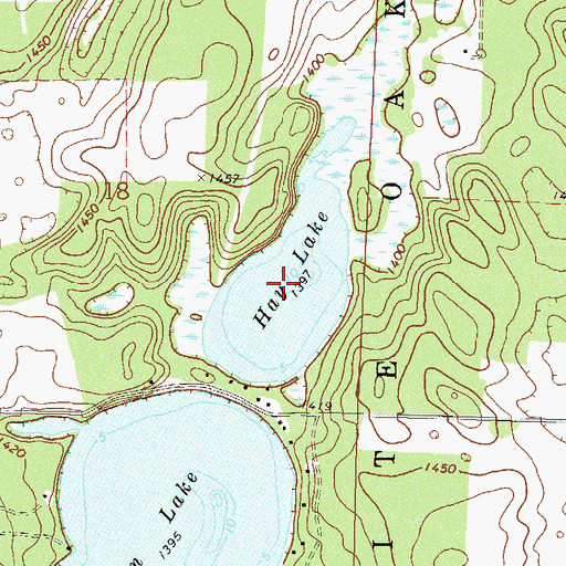 Topographic Map of Hay Lake, MN