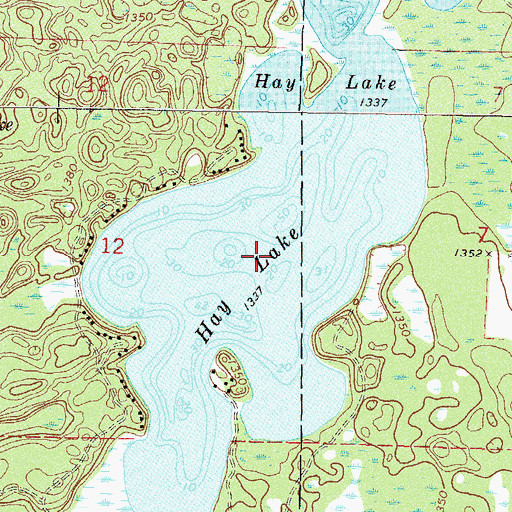 Topographic Map of Hay Lake, MN